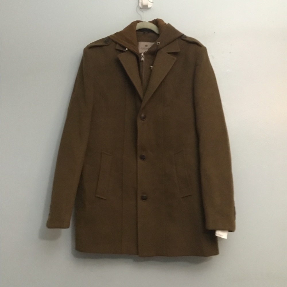 Men's Hooded Trench Coat in Dark Brown - Classic Tailored Style